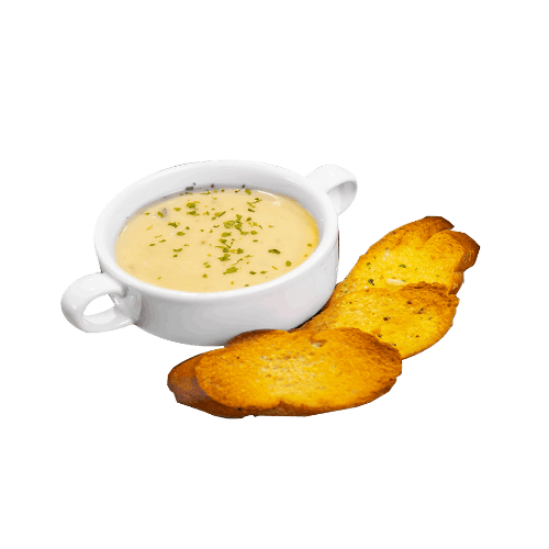 Cream Mushroom Soup w Garlic Bread